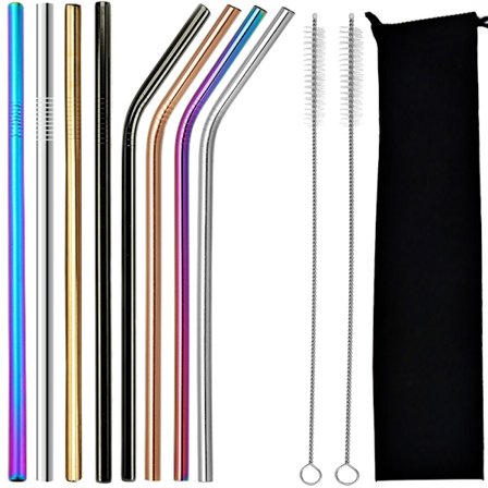 Metallsugrör / Sugrör i Metall - 8 st