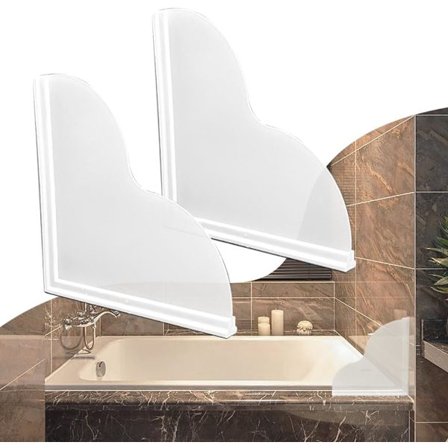 Brusebeskyttelsessæt, store stænkbeskyttere til badekar, vandtæt selvklæbende brusehjørnebeskyttere til at holde vandet i brusebadet eller badet, 