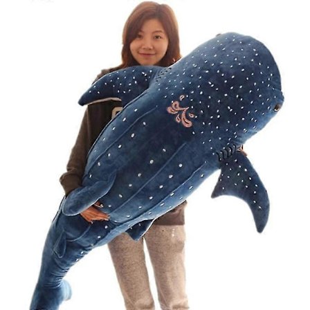 Stor Blå Hai Kosedyr Store Fisk Hval Myke Kosedyr Puter Dukker 100cm[CO]