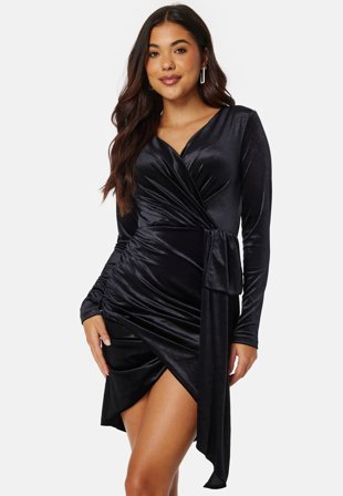 BUBBLEROOM Snapshot Drape Dress Black Klær