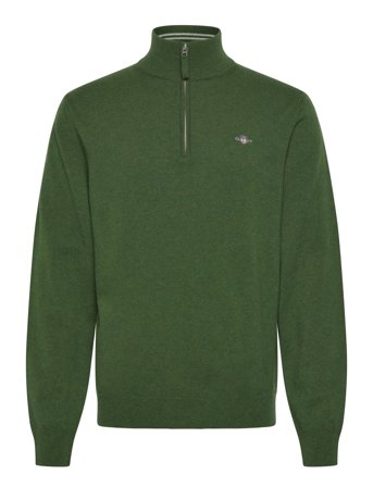 GANT Superfine Lambswool Half Zip - Green - S