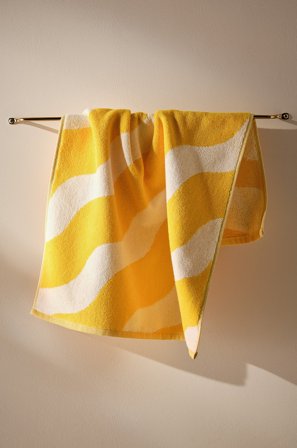 Jotex - Håndkle 50x70 Cm Gul/naturhvit - WAVES - Kjøp Håndklær hos Jotex