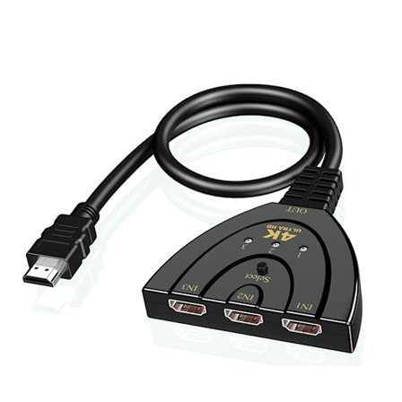 3 Portars HDMI Splitter 4K Switch 3 in 1 Utgång Hub