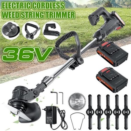 Trådløs elektrisk buskrydder 2 batterier og en oplader Justerbar længde