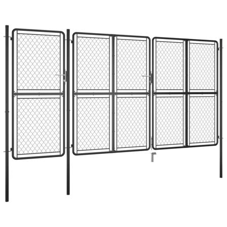 Vidaxl Trädgårdsgrind Stål 175x395 Cm Antracit Antracit