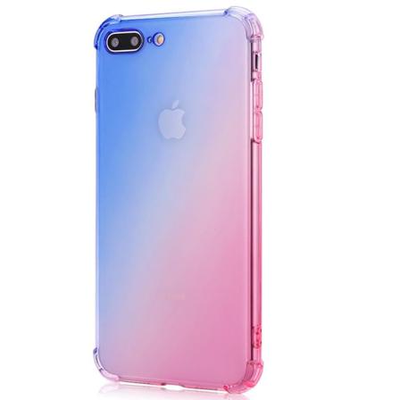 Iphone 8 - Professionellt Skyddande Silikonskal (floveme) Blå/rosa