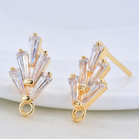 Korvakorut Pins Cubic Zirkonia Stud 14K kullattua messinkiä Z - spot-myynti