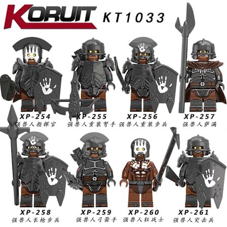 KT1033 Sagan om Ringen Sagan om Ringen Serie Stark Orc Soldat Krigare Pussel Byggstenar Figurer XP254-261