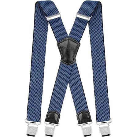 Kraftige seler med sterke metallklemmer - 4 cm bred justerbar X-rygg Unisex