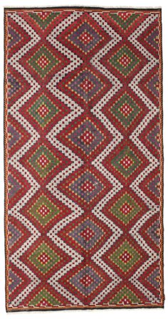 Hand Woven Kilim Vintage Turkish Rug 178X345 Red/Brown