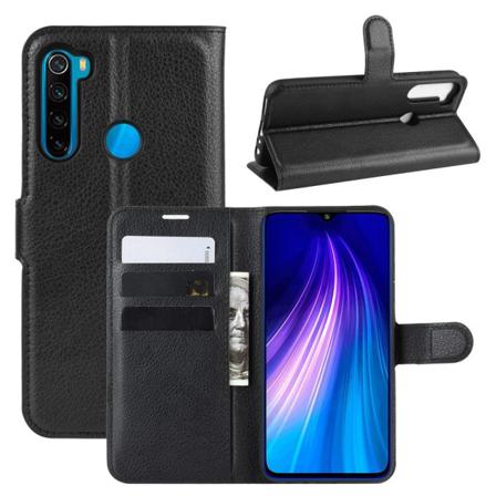 Xiaomi Redmi Note 8t - Litchi Plånboksfodral - Svart Black Svart