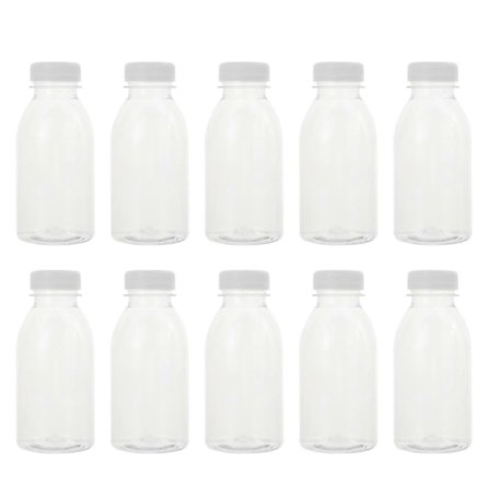 10 stk. 300 ml Juiceoppbevaringsflasker Melkeflasker Transparent Drikkeflasker Transparent Hvit-FCY