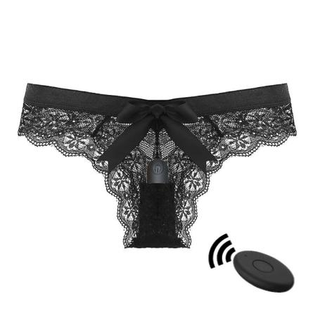 Flirtende sexede trusser Blondestrim String 10 frekvens trådløs fjernbetjening Vibration (1 stk)