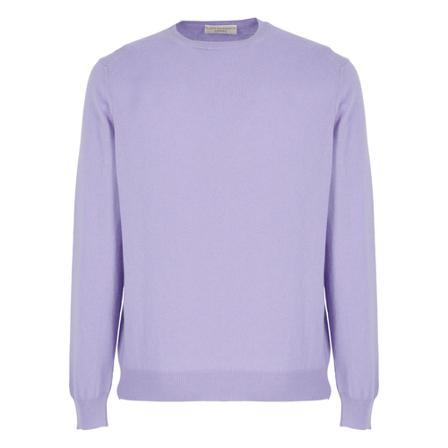 Filippo De Laurentiis Round-neck Strik Lilla, Herre Strik, Størrelse: M