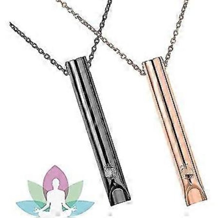 2 stk. Åndedragshalskæde, Angsthalskæde til kvinder, Stresslindrende Mindful Breathing Halskæder Rustfrit stål til meditation og afslapning (Sort 