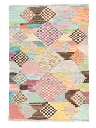 Kilim Berber Style Rug Hand Woven 124X178 Brown/Green Afghanistan