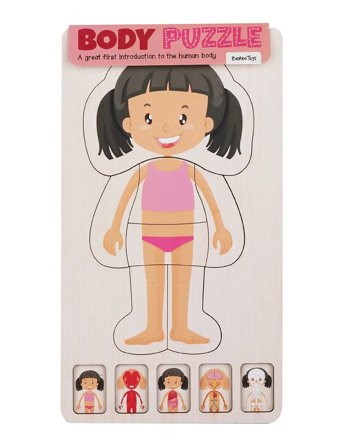Barbo Toys Wooden Layer Body Puzzle - Girl - Pink - ONE SIZE