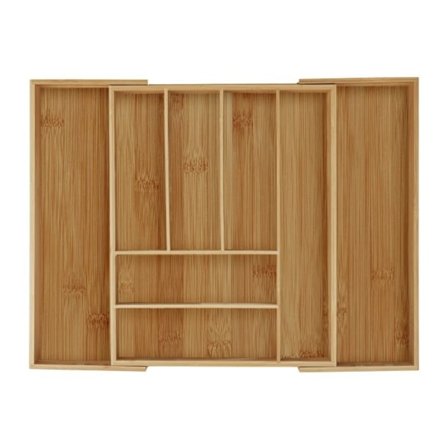 Besticklåda bambu utdragbar