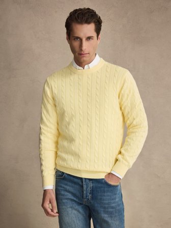 John Henric Men's Gelber Pullover Regular Fit Size L