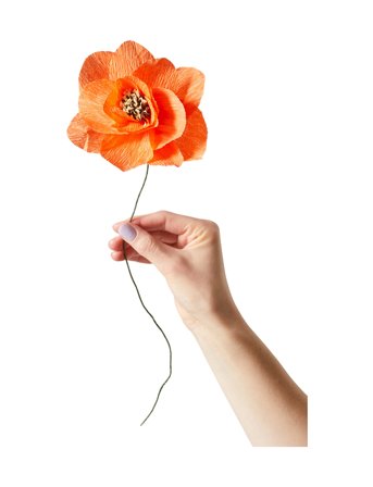 Studio About Paper Flower, Poppy - Orange - L:13.0CM