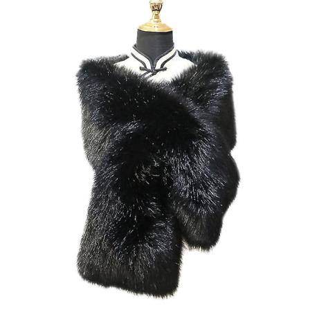 Dame Faux Fur Shawl Party Faux Fur Krave Fur Wraps Til Vinter Bryllup Bryllup Cover Up 180CMFARVE 12 COLOR 12 180CM