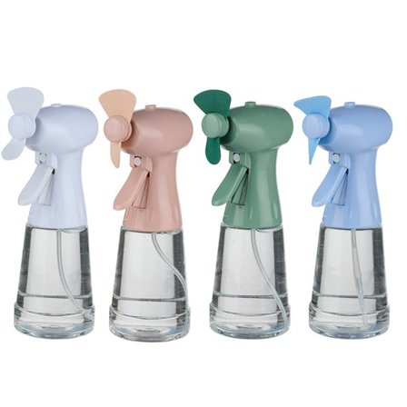 Bärbar sprayflaska med inbyggd fläkt