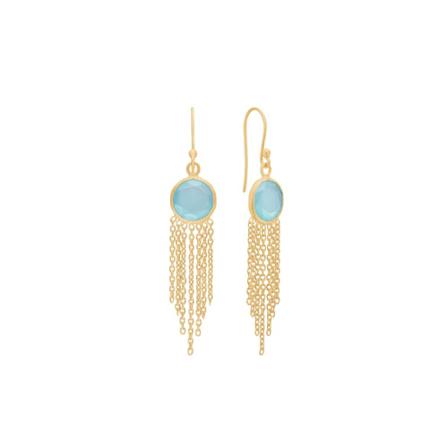 Frk. Lisberg, Estelle Earrings Aqua Chalcedon Niebieski, Kobieta, Rozmiar: ONE Size