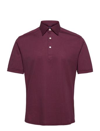 Men's Shirt: Casual Pique Polos Short-sleeved Rød Eton