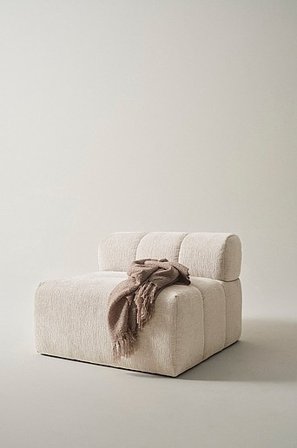 Jotex - Sohvamoduuli Eliseouter: Champagne Color Leather /Inside: Offwhite Color Velvet Eliseouter: champagne color leather /inside: offwhite color 