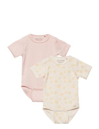 Body Ss 2-Pack Bodies Short-sleeved Multi/mönstrad Minymo