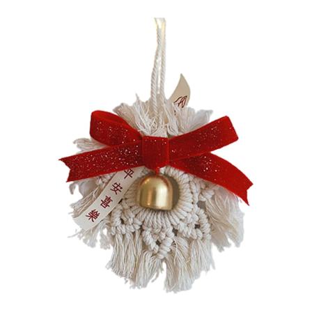 Söta Mini Macrame Vägg Hängande Prydnader Vävda Snöflinga Tofs För Hemmakontor