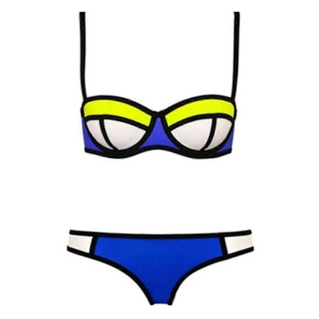 Bikinisett Motebevisst Kromatisk Farge Sexy Camisole Badedrakt Badeklær