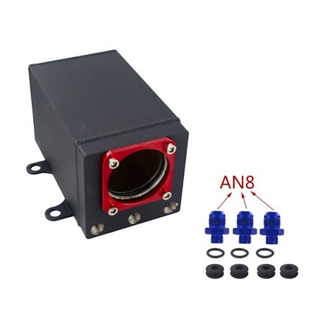 WLR - 60mm Ulkoinen 044 polttoainepumpun säiliö kilpa-ajo Musta Billet Alumiini Öljynkeräyssäiliö Yksittäinen Polttoaineen Paisuntasäiliö