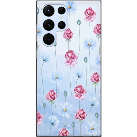 Yhteensopiva Puhelinkuori Samsung Galaxy S22 Ultra 5G Petal Reverie Sky Blue