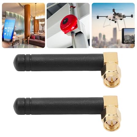 2 stk. WIFI-antenne SMA han indre nål 315MHz 3DBI vandtæt 50W 360° roterbar led netværksantennealbuehoved