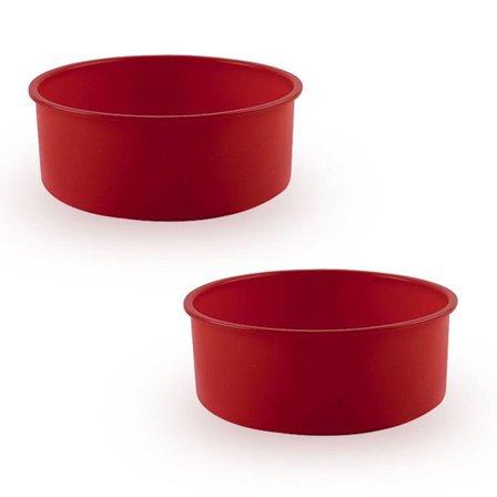 Rund brödform i silikon 8 tum kakform, rund bakform djupröd KLB