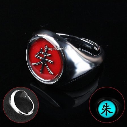 2023-anime Cosplay Ring Set Akatsuki Itachi Ring Luminous Ring Metal Finger Jewelry Accessories Cool Bestevenn Barn Julegave