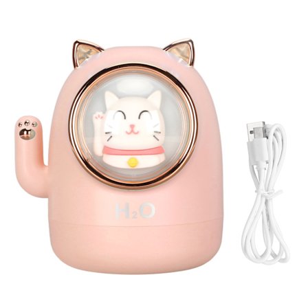 Ilmankostutin Aroma Diffuser Kissan Muoto 400ml Kapasiteetti Ajastus Ilmankostutin Kodin Sisustus Huoneeseen Toimistoon Pinkki