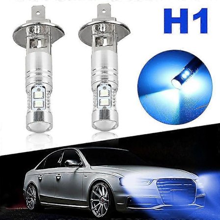 2 stk. H1 LED Bilfrontlyspærer 8000K 100W Isblå Super Sterke Bil Tåkelys