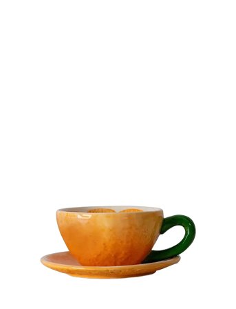 Byon Cup And Plate Mandarie - Orange - 25 CL