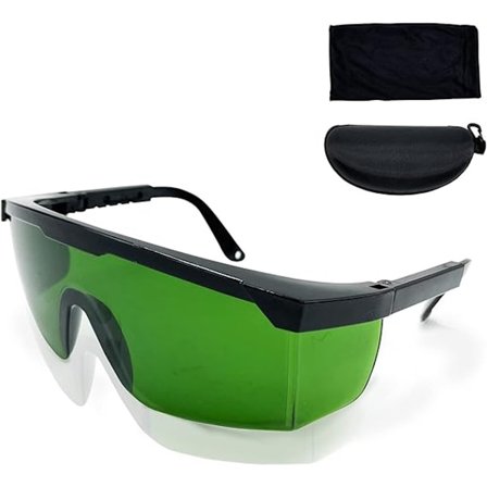 Laser Sikkerhedsbriller Grøn UV Infrarød Blåt Lys Beskyttelse til IPL Hårfjerning med Modstandsdygtigt Linseetui Kompatibel med Epilering Optiske 