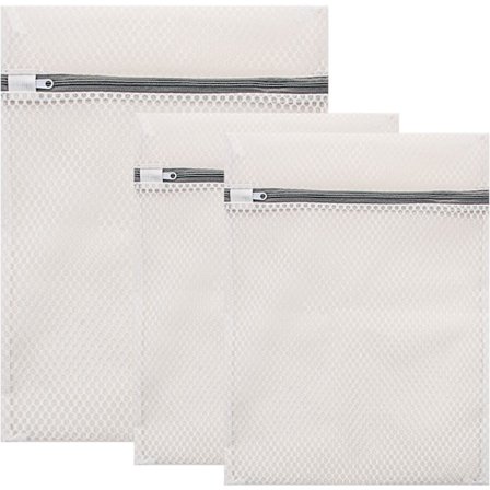 (3 sett) Vaskepose i netting, vaskemaskin med glidelås, utsøkt nettingpose, egnet for delikate skjorter, sokker, T-skjorter, strømper, undertøy, BH-er