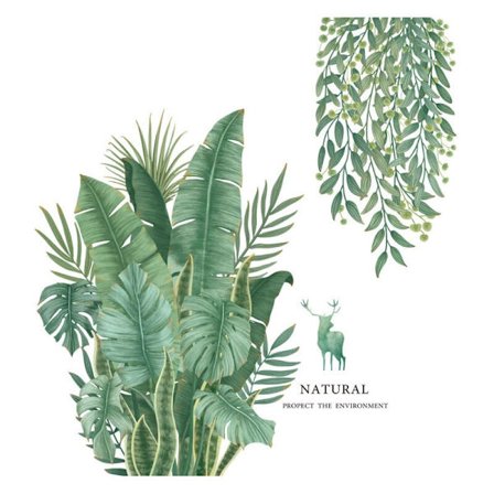 Veggklistremerke Veggkunst Møbler Klistremerker PVC Grønne Planteklistremerker