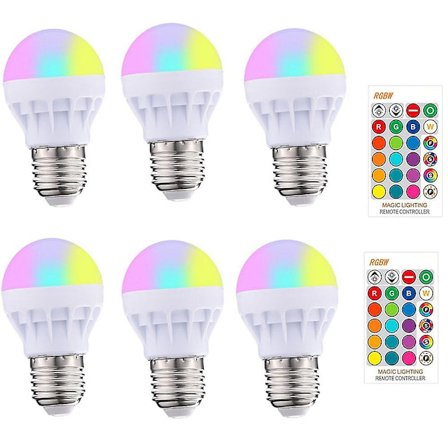 4 stk. E27 Smart Kontrol Pære Led Rgbw Lys Dæmpbar 3w