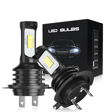 2 stk. H7 Led 80w Forlygtepærer Pære Sæt 14000lm Hvid Halogen Canbus Ip68 - Snngv