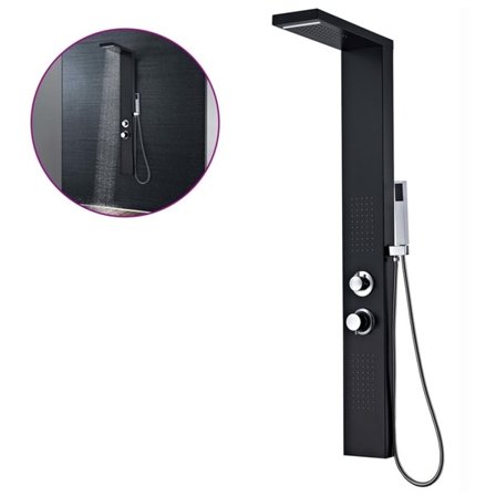 vidaXL Duschpanelsystem aluminium matt svart