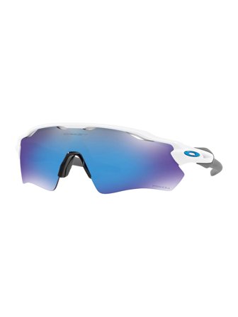 Oakley Men's Sunglasses with a frame made of synthetic in white and lenses made of polycarbonate in blue