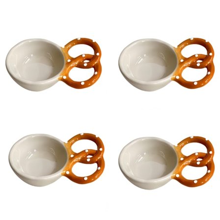 Særpreget keramisk brød gul kringle dippskålsett: Oppvaskmaskinsikre sausskåler for hjemmeservering, festservering og kreativt tilbehør