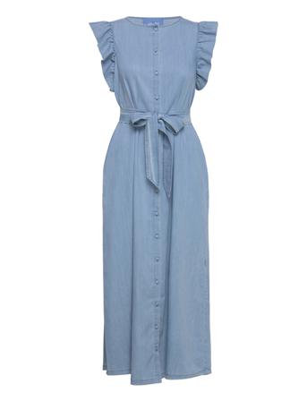 Pauline Long Denim Dress Dresses Shirt Dresses Blå Ella&il