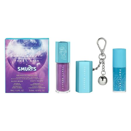 Fenty Beauty Limited Edition Smurfette Smooches Lip Essentials Duo & Keychain, Jul & Gaver, Læber, Læbestift